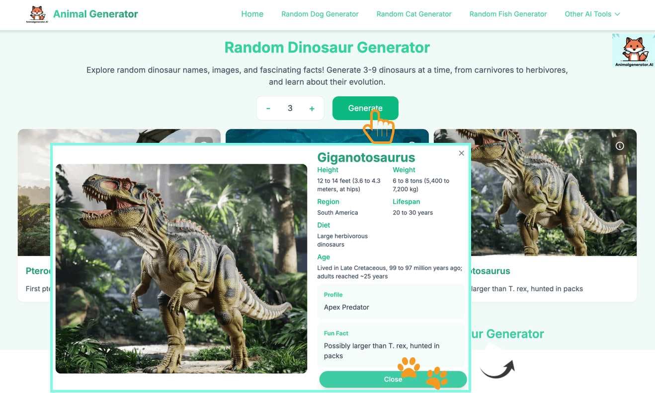 How to use Random Dinosaur Generator